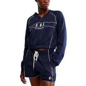 NWT Free People Seeing Double Set in Midnight Navy L